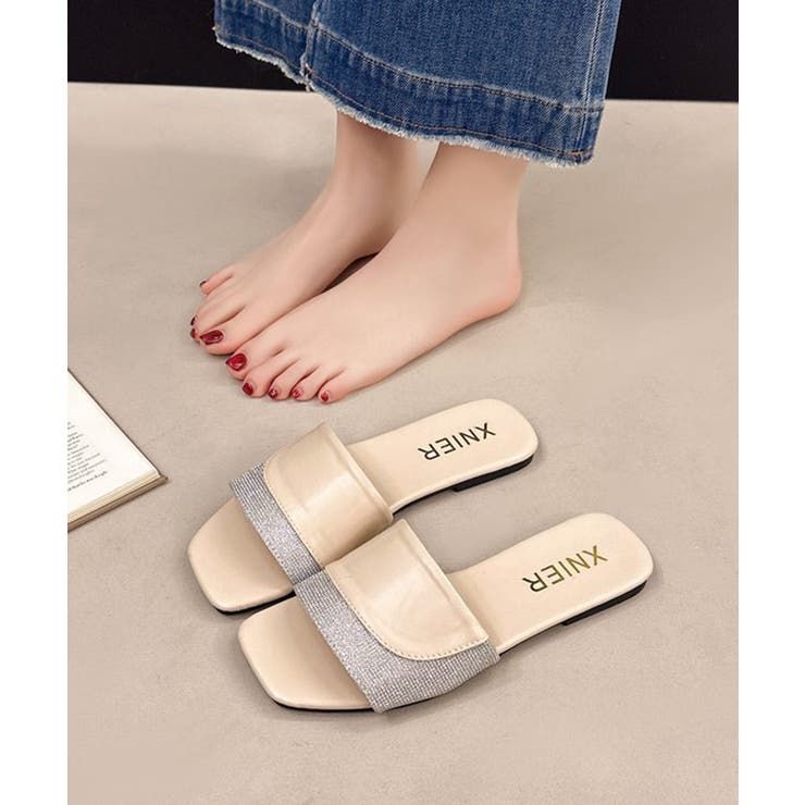 ラインストーンスリッパサンダル 大人上品 ワイドベルトミュールサンダルきれいめ | SUNSHINE CLOSET | 詳細画像21 