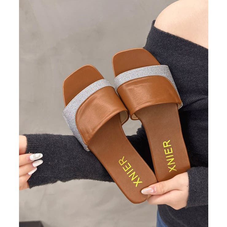ラインストーンスリッパサンダル 大人上品 ワイドベルトミュールサンダルきれいめ | SUNSHINE CLOSET | 詳細画像25 
