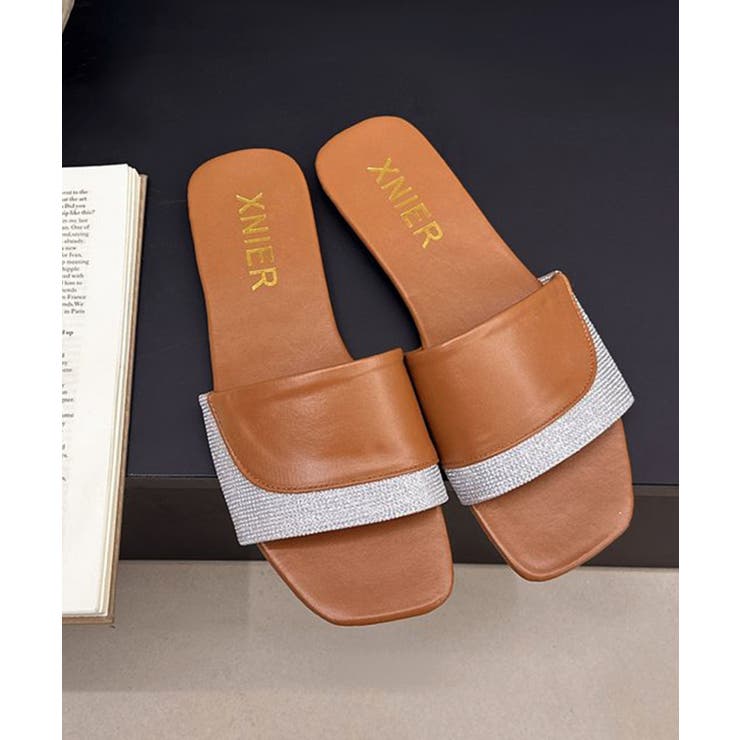 ラインストーンスリッパサンダル 大人上品 ワイドベルトミュールサンダルきれいめ | SUNSHINE CLOSET | 詳細画像36 