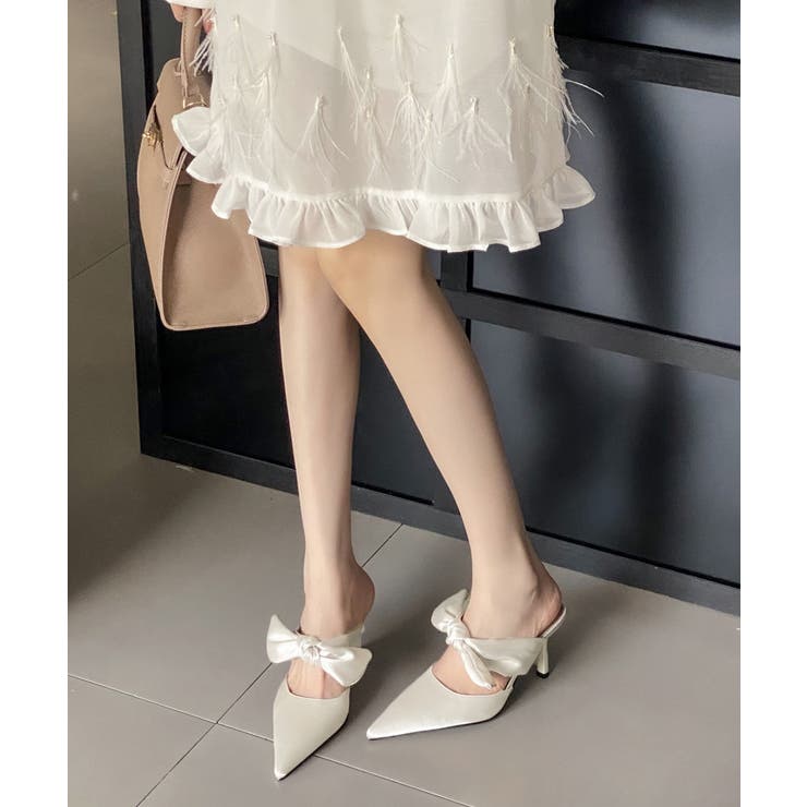 ミュールサンダルレディース きれいめ 歩きやすいリボンパンプス上品 | SUNSHINE CLOSET | 詳細画像14 