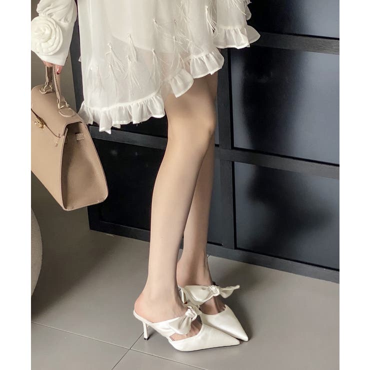 ミュールサンダルレディース きれいめ 歩きやすいリボンパンプス上品 | SUNSHINE CLOSET | 詳細画像16 