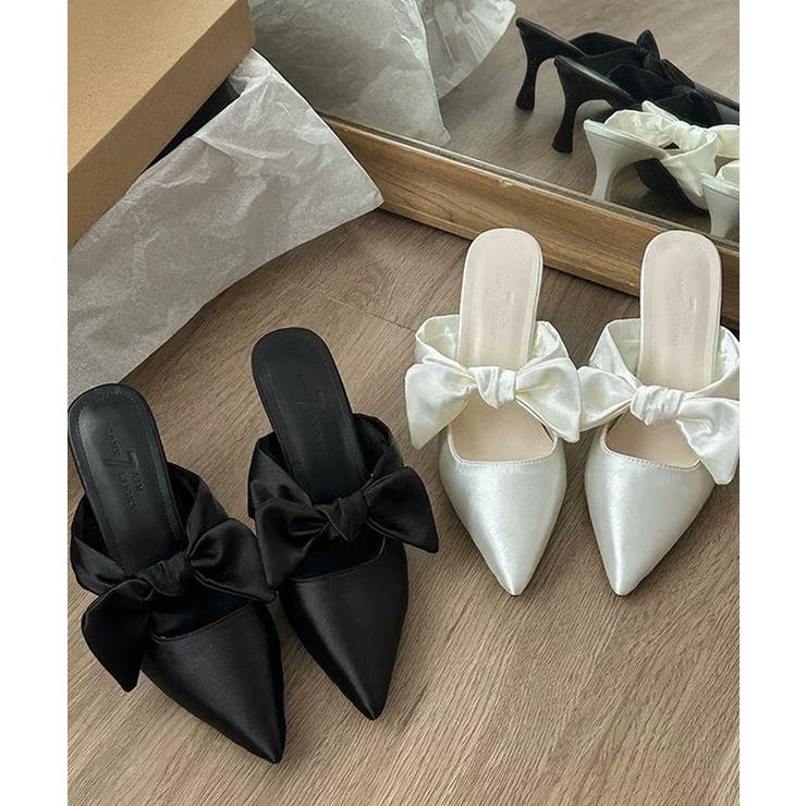 ミュールサンダルレディース きれいめ 歩きやすいリボンパンプス上品 | SUNSHINE CLOSET | 詳細画像17 