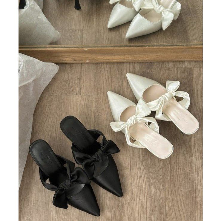 ミュールサンダルレディース きれいめ 歩きやすいリボンパンプス上品 | SUNSHINE CLOSET | 詳細画像18 