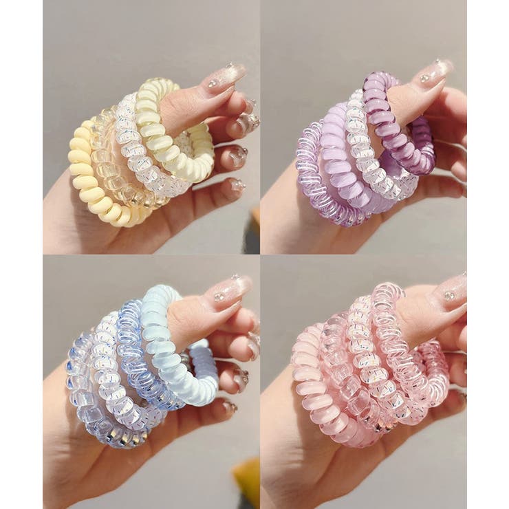 マカロンカラーコイルヘアゴム 大人可愛いスパイラルヘアゴム 跡がつかないスプリン… | SUNSHINE CLOSET | 詳細画像2 