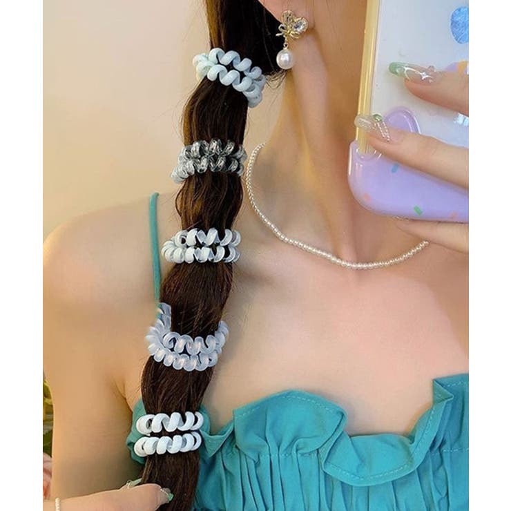 マカロンカラーコイルヘアゴム 大人可愛いスパイラルヘアゴム 跡がつかないスプリン… | SUNSHINE CLOSET | 詳細画像8 