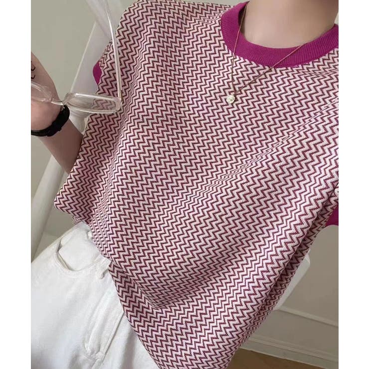 ノースリーブニットトップス きれいめ 柄ニットTシャツ | SUNSHINE CLOSET | 詳細画像10 