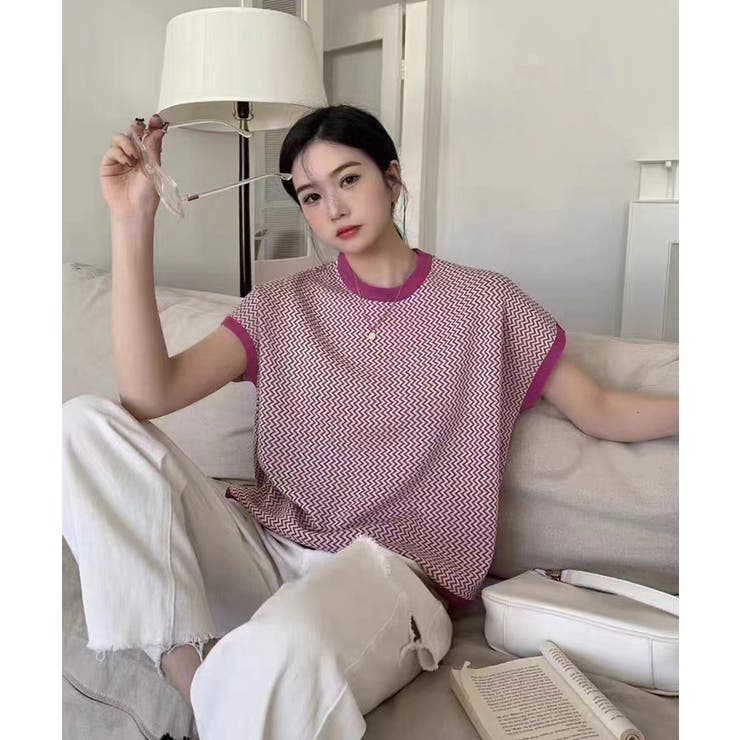 ノースリーブニットトップス きれいめ 柄ニットTシャツ | SUNSHINE CLOSET | 詳細画像11 