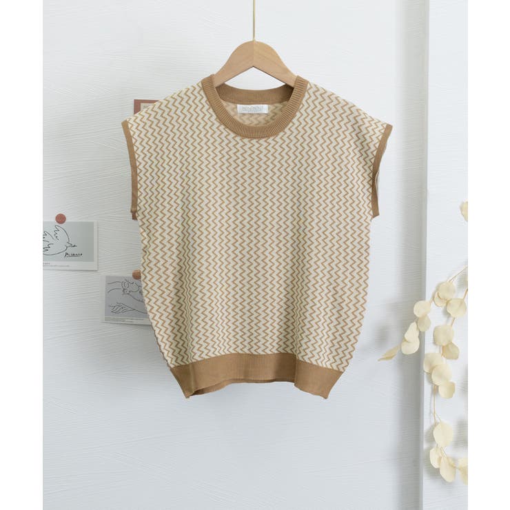 ノースリーブニットトップス きれいめ 柄ニットTシャツ | SUNSHINE CLOSET | 詳細画像18 