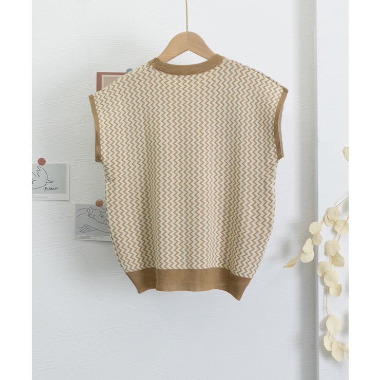 ノースリーブニットトップス きれいめ 柄ニットTシャツ | SUNSHINE CLOSET | 詳細画像19 