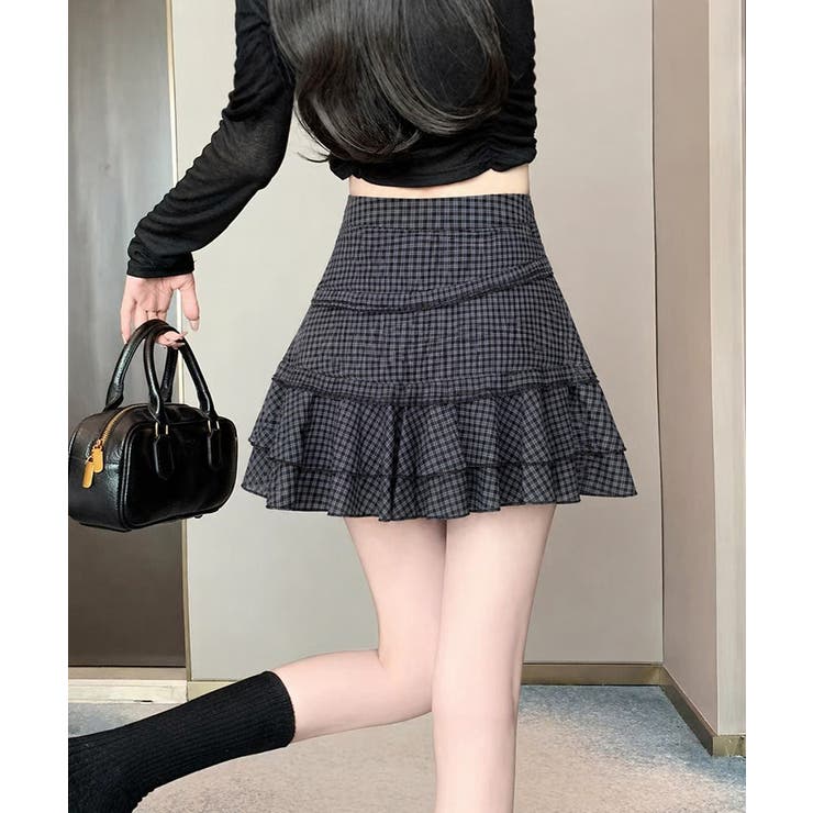 ハイウエストフリルスカート 大人可愛いフレアスカートインナーパンツ付き Y2K着… | SUNSHINE CLOSET | 詳細画像10 