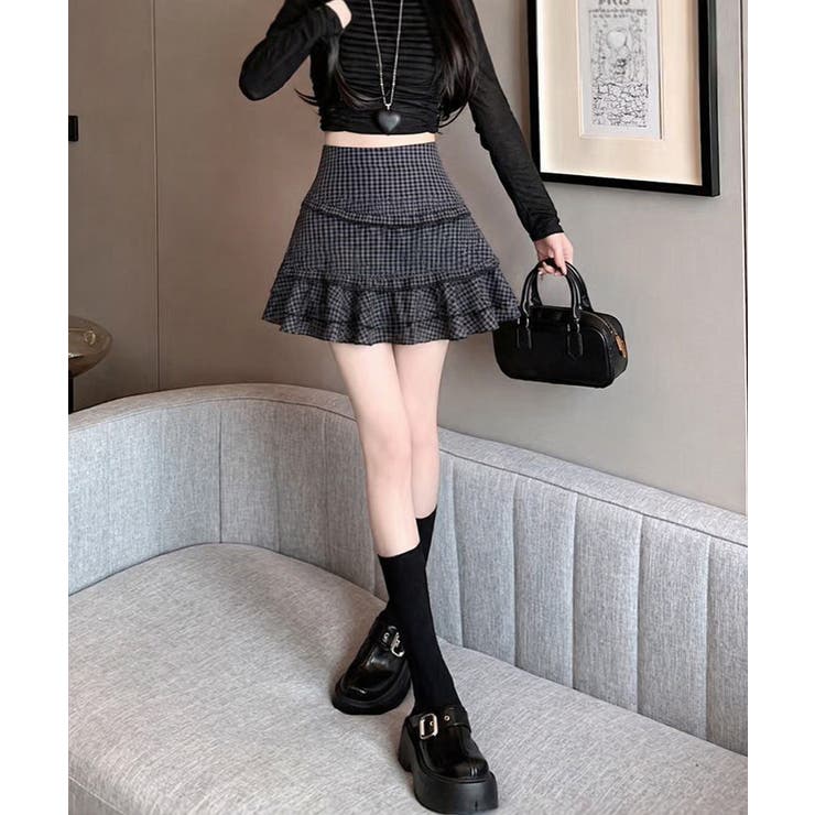 ハイウエストフリルスカート 大人可愛いフレアスカートインナーパンツ付き Y2K着… | SUNSHINE CLOSET | 詳細画像11 