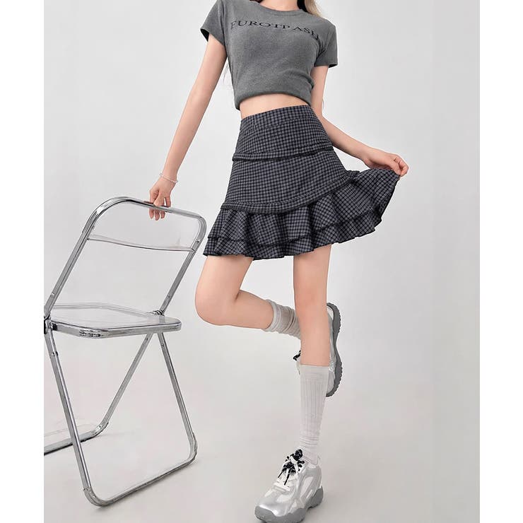 ハイウエストフリルスカート 大人可愛いフレアスカートインナーパンツ付き Y2K着… | SUNSHINE CLOSET | 詳細画像14 