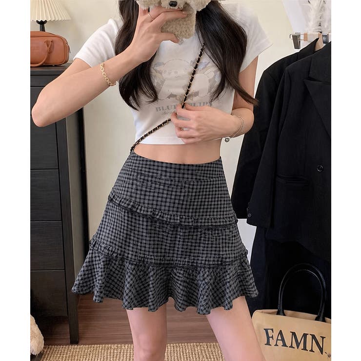 ハイウエストフリルスカート 大人可愛いフレアスカートインナーパンツ付き Y2K着… | SUNSHINE CLOSET | 詳細画像3 
