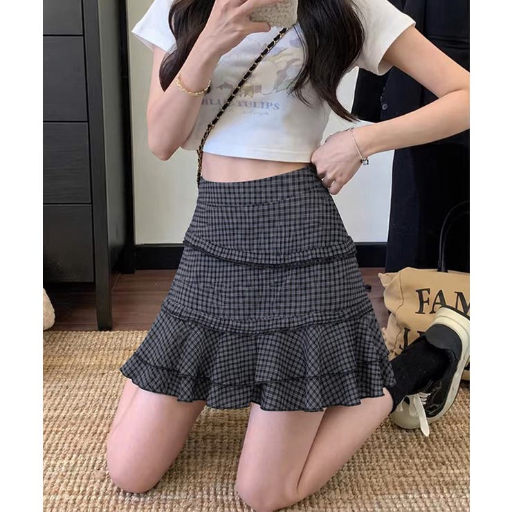 ハイウエストフリルスカート 大人可愛いフレアスカートインナーパンツ付き Y2K着… | SUNSHINE CLOSET | 詳細画像6 