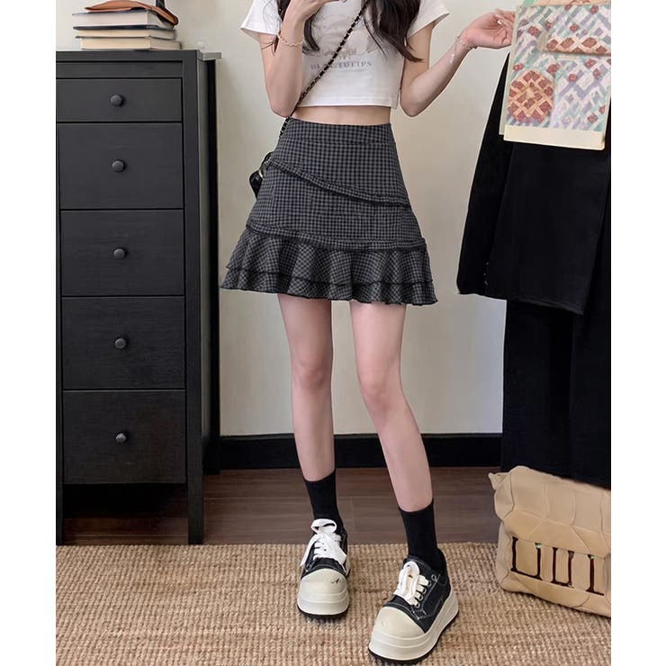 ハイウエストフリルスカート 大人可愛いフレアスカートインナーパンツ付き Y2K着… | SUNSHINE CLOSET | 詳細画像7 