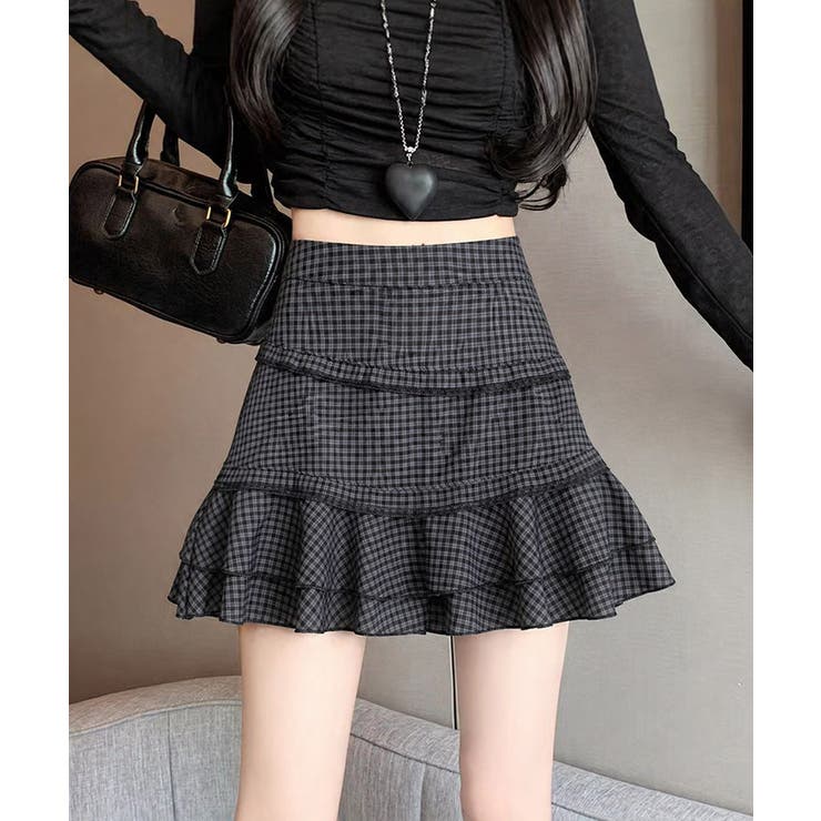 ハイウエストフリルスカート 大人可愛いフレアスカートインナーパンツ付き Y2K着… | SUNSHINE CLOSET | 詳細画像9 