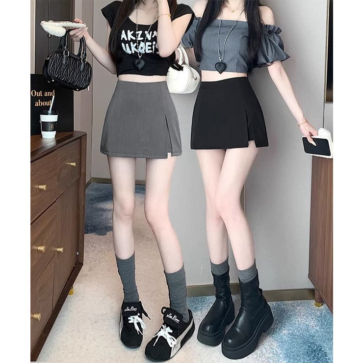 レディースインナーパンツ付きミニスカートパンツ 韓国風 着やせショートパンツ | SUNSHINE CLOSET | 詳細画像13 