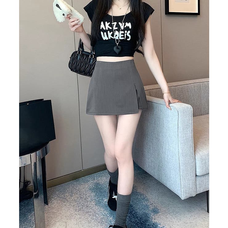 レディースインナーパンツ付きミニスカートパンツ 韓国風 着やせショートパンツ | SUNSHINE CLOSET | 詳細画像3 