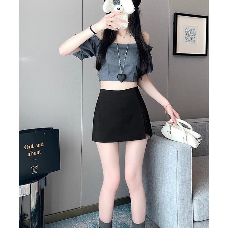 レディースインナーパンツ付きミニスカートパンツ 韓国風 着やせショートパンツ | SUNSHINE CLOSET | 詳細画像7 