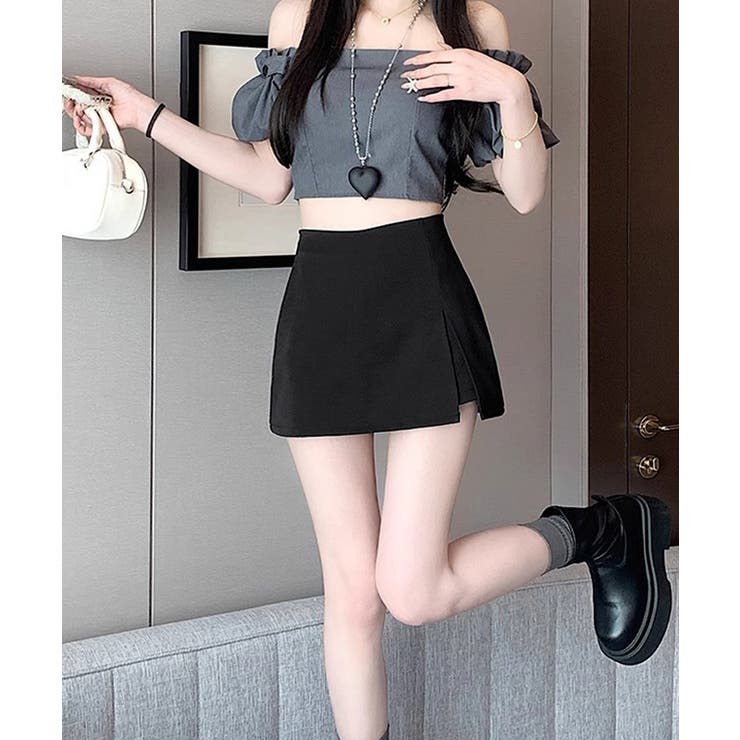 レディースインナーパンツ付きミニスカートパンツ 韓国風 着やせショートパンツ | SUNSHINE CLOSET | 詳細画像9 
