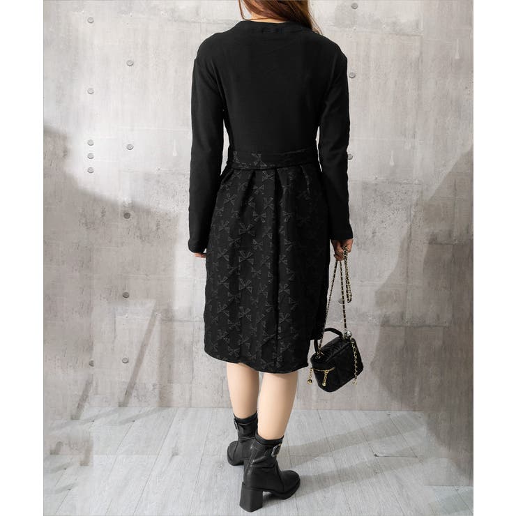 リボン柄フレアワンピース ウエストマーク | SUNSHINE CLOSET | 詳細画像11 