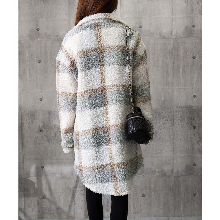 ボアジャケット韓国風チェックカーディガン | SUNSHINE CLOSET | 詳細画像13 