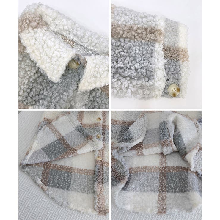 ボアジャケット韓国風チェックカーディガン | SUNSHINE CLOSET | 詳細画像20 