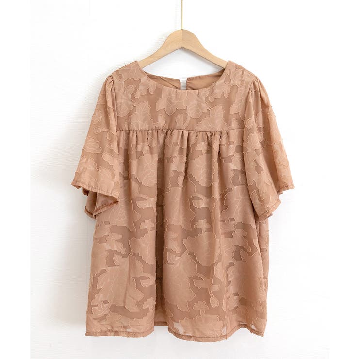 ジャガードブラウス 透け感フレアスリーブ 夏トップス半袖 | SUNSHINE CLOSET | 詳細画像19 