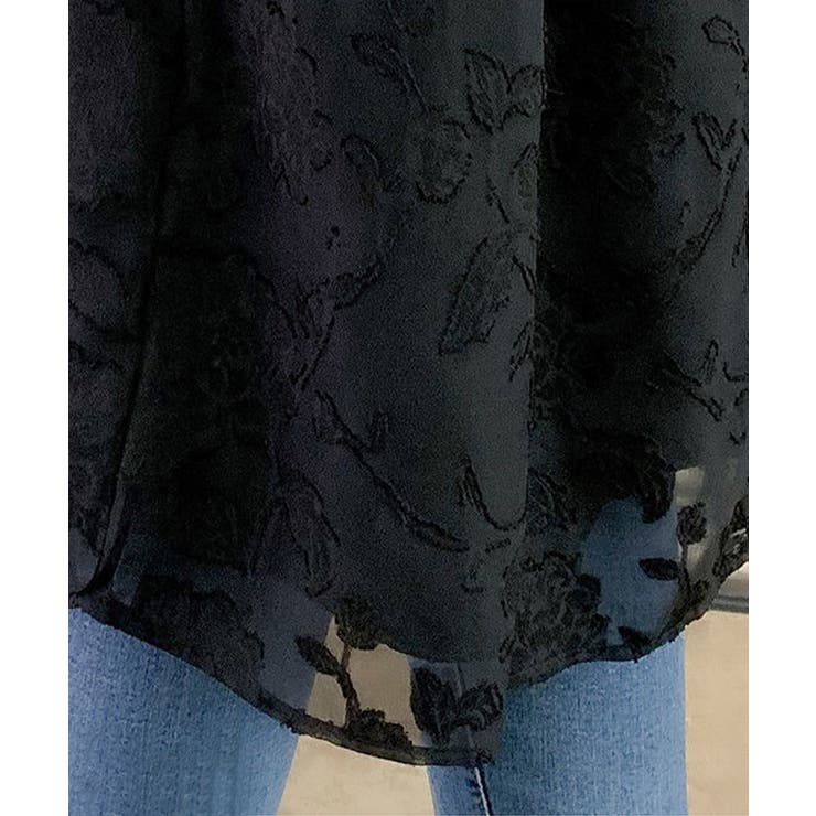 ジャガードブラウス 透け感フレアスリーブ 夏トップス半袖 | SUNSHINE CLOSET | 詳細画像7 