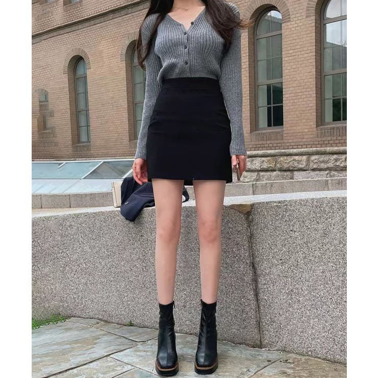 脚長見え ミニ丈タイトスカートインナーパンツ付き 韓国風シンプルフェミニンショー… | SUNSHINE CLOSET | 詳細画像14 