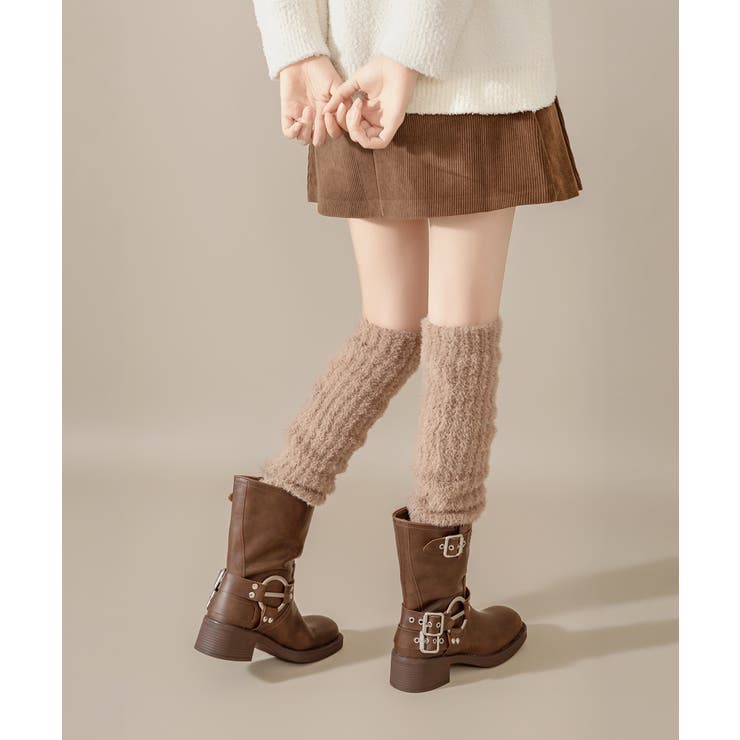 韓国風Y2K 柔らかファーニットレッグウォーマー 足元防寒あったか | SUNSHINE CLOSET | 詳細画像23 