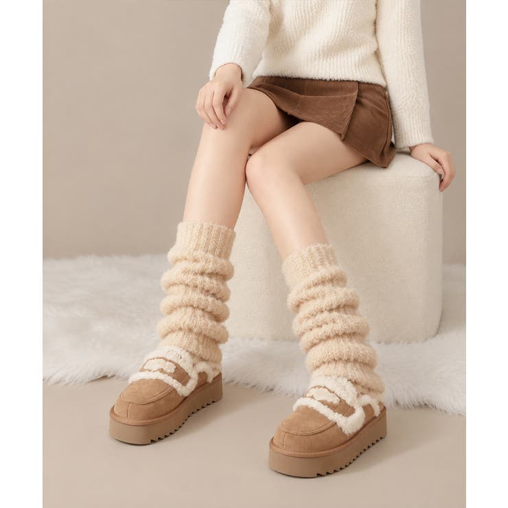 韓国風Y2K 柔らかファーニットレッグウォーマー 足元防寒あったか | SUNSHINE CLOSET | 詳細画像6 