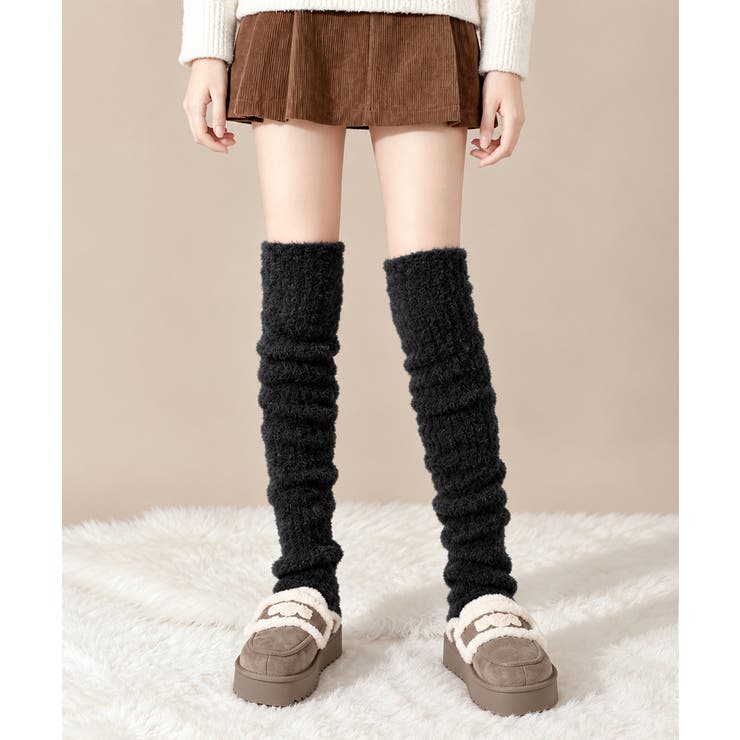韓国風Y2K 柔らかファーニットレッグウォーマー 足元防寒あったか | SUNSHINE CLOSET | 詳細画像7 