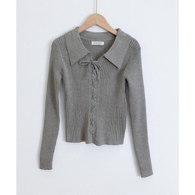 レースアップ リブニットトップス 韓国風 | SUNSHINE CLOSET | 詳細画像17 