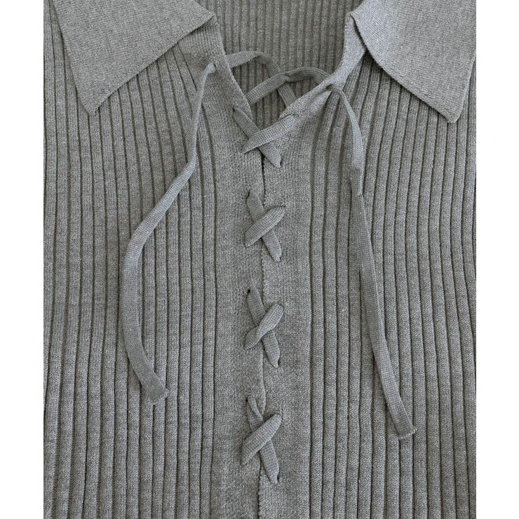 レースアップ リブニットトップス 韓国風 | SUNSHINE CLOSET | 詳細画像20 