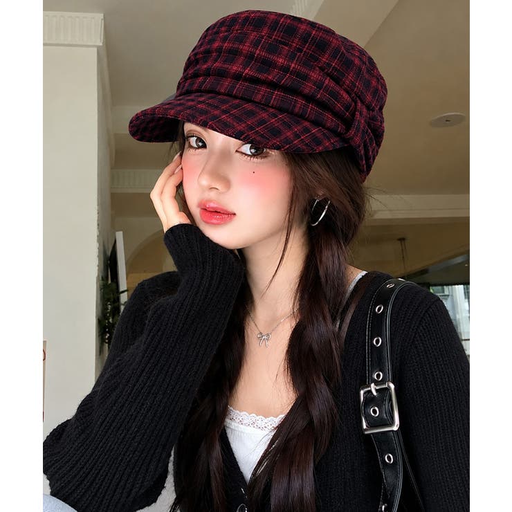 クラシカルマリンキャップレディースウールライクツイード調大人可愛いキャスケットハ… | SUNSHINE CLOSET | 詳細画像1 