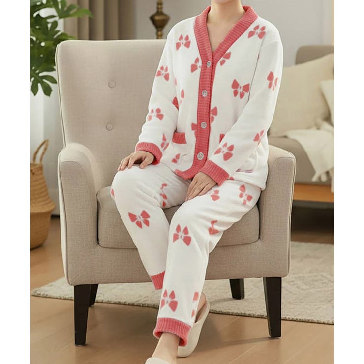 リボン柄 フリースルームウエア上下セット | SUNSHINE CLOSET | 詳細画像10 