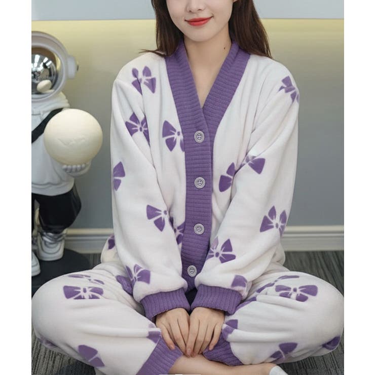 リボン柄 フリースルームウエア上下セット | SUNSHINE CLOSET | 詳細画像12 