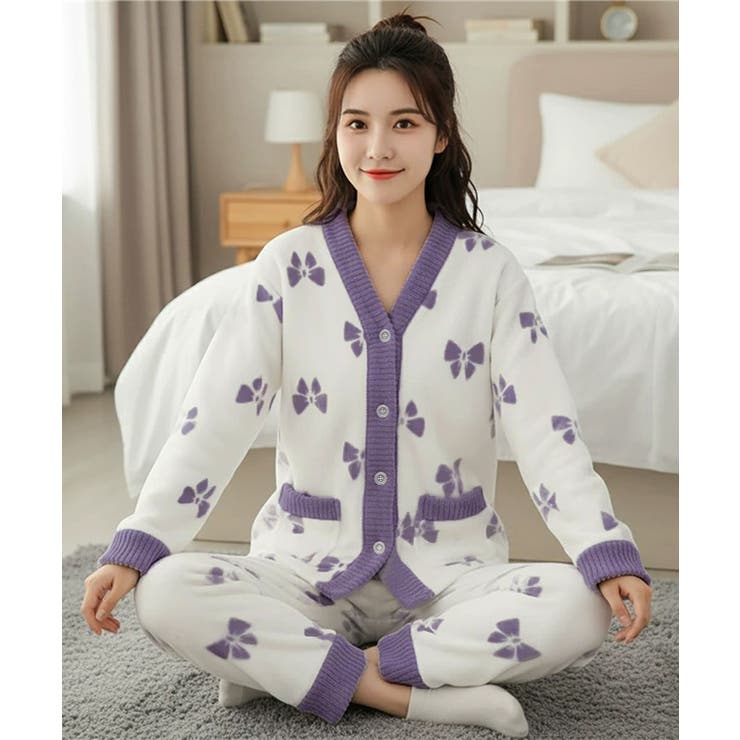 リボン柄 フリースルームウエア上下セット | SUNSHINE CLOSET | 詳細画像15 