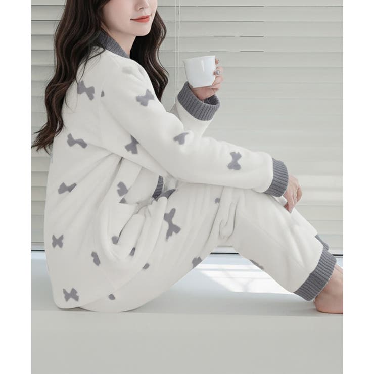 リボン柄 フリースルームウエア上下セット | SUNSHINE CLOSET | 詳細画像2 