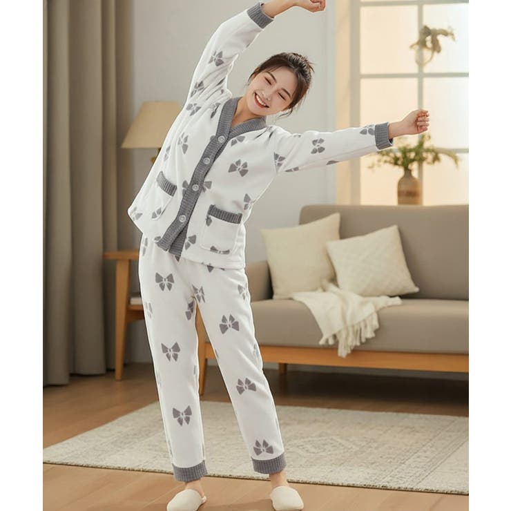 リボン柄 フリースルームウエア上下セット | SUNSHINE CLOSET | 詳細画像6 