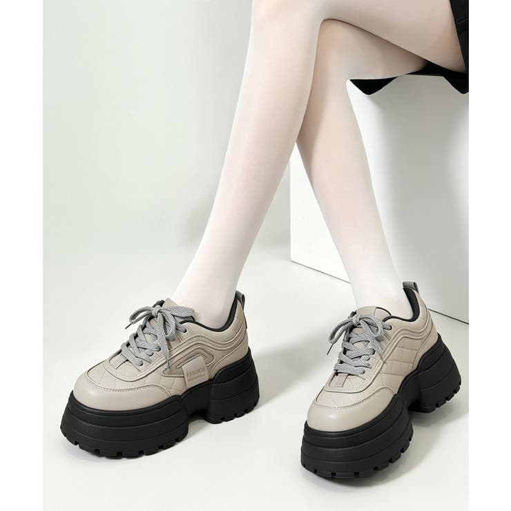 レースアップスニーカー ローカットスポーティー厚底靴疲れにくい 韓国風ダッドシュ… | SUNSHINE CLOSET | 詳細画像11 