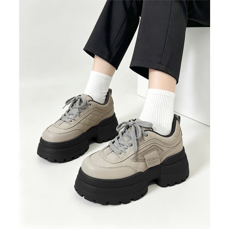 レースアップスニーカー ローカットスポーティー厚底靴疲れにくい 韓国風ダッドシュ… | SUNSHINE CLOSET | 詳細画像12 