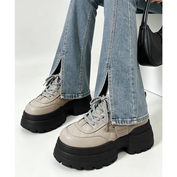 レースアップスニーカー ローカットスポーティー厚底靴疲れにくい 韓国風ダッドシュ… | SUNSHINE CLOSET | 詳細画像18 