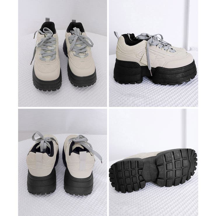 レースアップスニーカー ローカットスポーティー厚底靴疲れにくい 韓国風ダッドシュ… | SUNSHINE CLOSET | 詳細画像22 