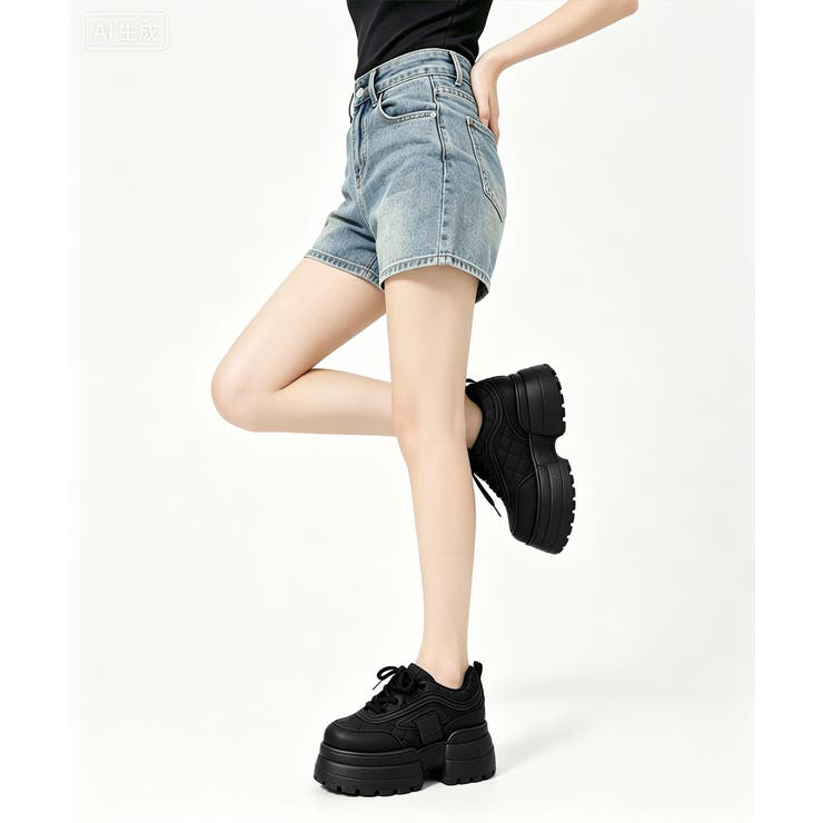 レースアップスニーカー ローカットスポーティー厚底靴疲れにくい 韓国風ダッドシュ… | SUNSHINE CLOSET | 詳細画像3 