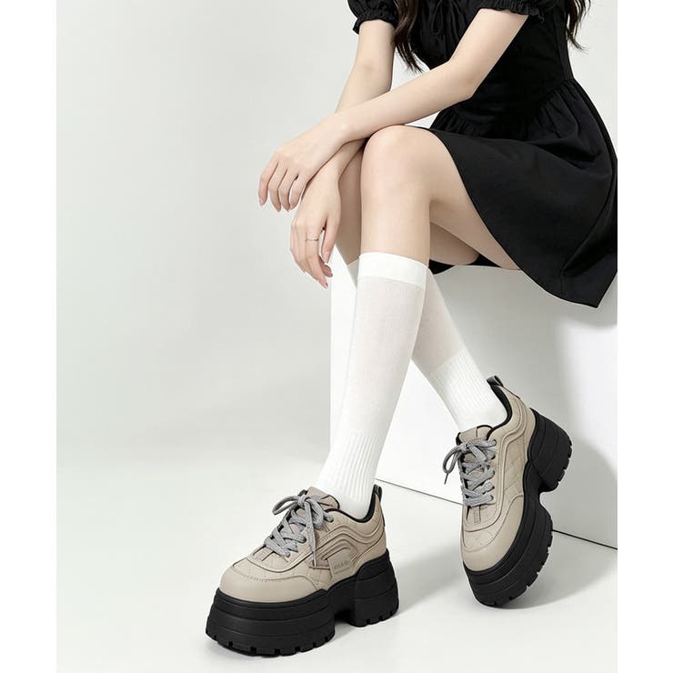 レースアップスニーカー ローカットスポーティー厚底靴疲れにくい 韓国風ダッドシュ… | SUNSHINE CLOSET | 詳細画像8 