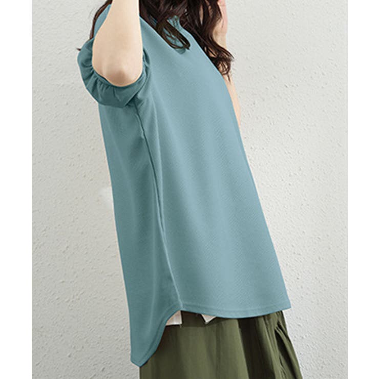 大人可愛いワッフルプルオーバー パフスリーブ体型カバートップス カジュアル | SUNSHINE CLOSET | 詳細画像18 