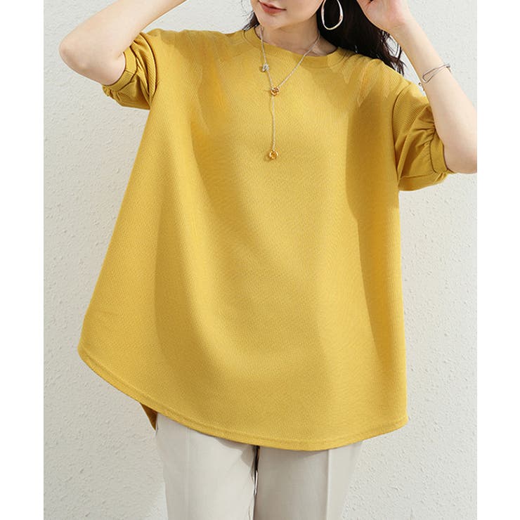 大人可愛いワッフルプルオーバー パフスリーブ体型カバートップス カジュアル | SUNSHINE CLOSET | 詳細画像25 