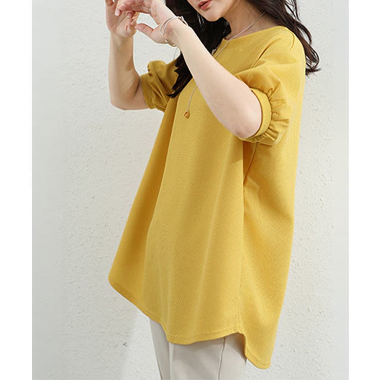 大人可愛いワッフルプルオーバー パフスリーブ体型カバートップス カジュアル | SUNSHINE CLOSET | 詳細画像26 